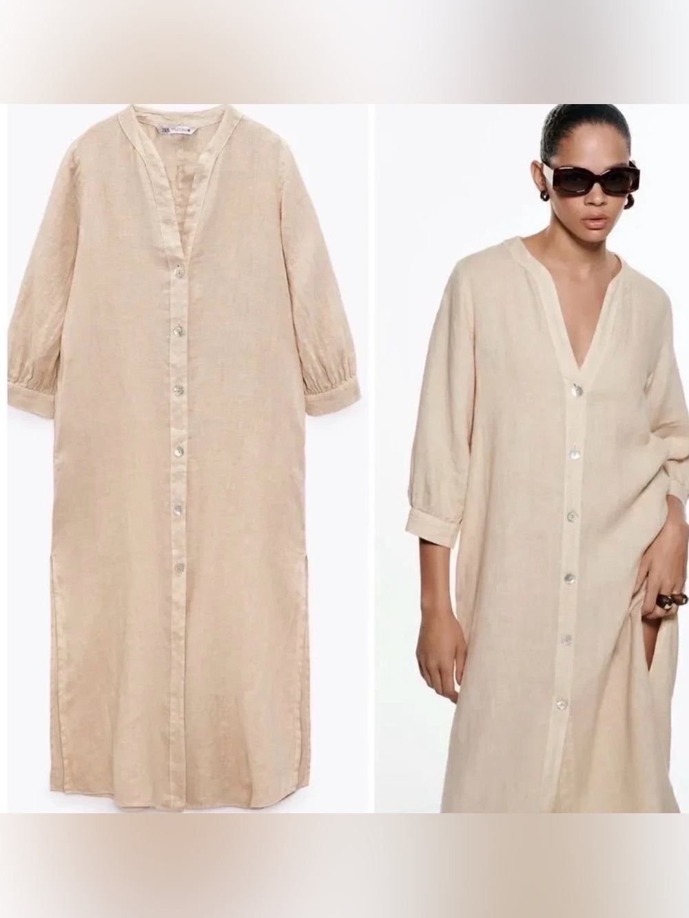 Zara Linen Midi Dress